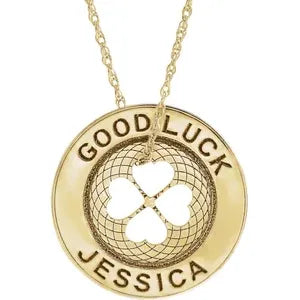 Engravable Good Luck Token Necklace 87246