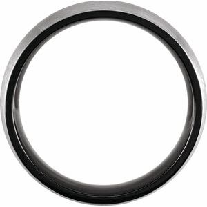 Black PVD Titanium Half-Round Band with Satin Finish T52195 - 6 mm