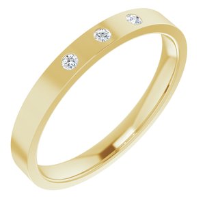 CTW Natural Diamond Three-Stone Flat Band 123727 - 2.5 mm - 6 mm