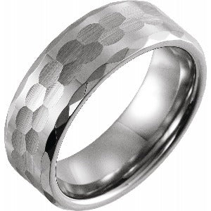 Tungsten Faceted Band TAR52190 - 8 mm