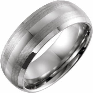 Tungsten Beveled-Edge Band with Satin Finish TAR52187 - 8 mm