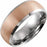 18K Rose Gold PVD Tungsten Beveled Edge Band with Satin Finish TAR52191 - 8 mm