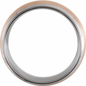18K Rose Gold PVD Tungsten Beveled Edge Band with Satin Finish TAR52191 - 8 mm