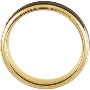 18K Yellow Gold PVD & Black PVD Tungsten Band with Satin Finish TAR52186 - 4 mm
