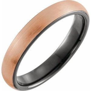 18K Rose Gold PVD & Black PVD Tungsten Band TAR52192 - 4 mm