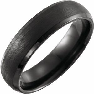 Black PVD Tungsten Beveled-Edge Band TAR52193 - 6 mm