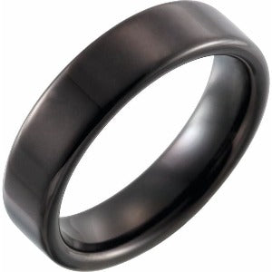 Black PVD Tungsten Flat Band TAR221 - 6 mm