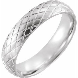 Rhombus Patterned Band 52175 - 6 mm