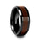 YUKON Beveled Black Ceramic Ring with Black Walnut Wood Inlay - 4mm - 12mm