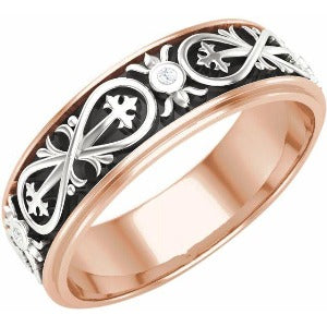 14K Rose/White Infinity-Inspired Band 653679 - 6.5 mm