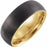 18K Rose/Yellow Gold PVD & Black PVD Tungsten Half Round Band TAR52264 - 8 mm