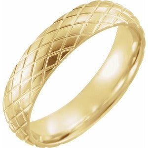 Rhombus Patterned Band 52175 - 6 mm