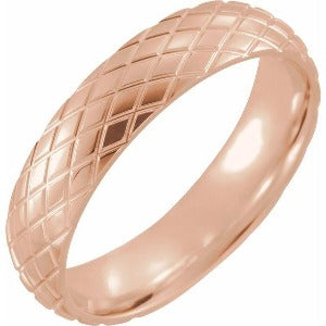 Rhombus Patterned Band 52175 - 6 mm