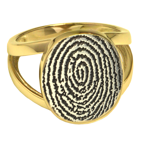 Oval "V" Ring Fingerprint
