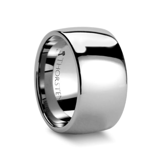 ORLANDO Domed Polished Finish Tungsten Wedding Band - 12 mm