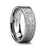 DEACON Flat Grooved Tungsten Ring with Engraved Intricate Cross Pattern - 8mm