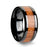 BENIN Black Ceramic Wedding Band with Polished Bevels and African Sapele Wood Inlay - 6 mm - 10 mm