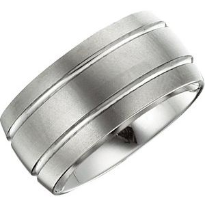 Tungsten Grooved Band with Satin Finish TAR260 - 10 mm