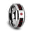 ADRIAN Tungsten Carbide Ring with Black and Red Carbon Fiber and Red Sapphire Setting with Bevels - 8mm