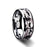 ARMISTICE Beveled Tungsten Carbide Ring with Black and Gray Camo Pattern - 8mm