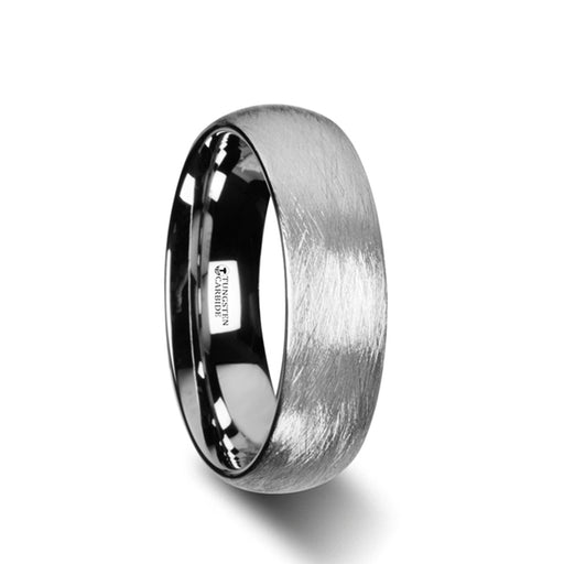 BLACKWALD Domed Tungsten Carbide Ring with Deep Texture Brush Finish Design - 6mm - 8mm