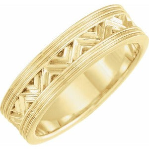 Zigzag Pattern Band 52328 - 6 mm