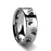 Animal Track Bear Paw Print Ring Engraved Flat Tungsten - 4mm - 12mm
