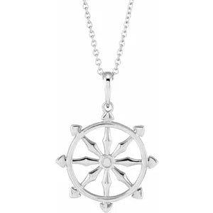 Dharmachakra Wheel 16-18" Necklace or Pendant 87587