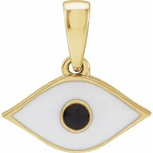 White Enamel Evil Eye Pendant 688835