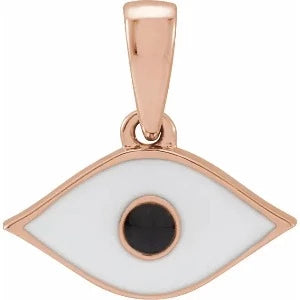 White Enamel Evil Eye Pendant 688835