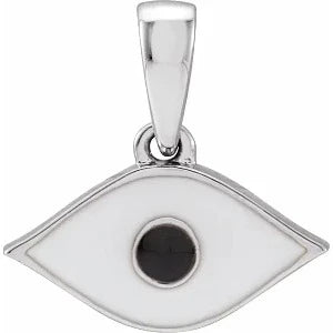 White Enamel Evil Eye Pendant 688835