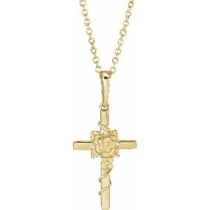 Floral Cross 16-18" Necklace or Pendant R50008