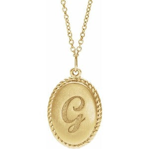 Engravable Oval Rope 16-18" Necklace or Pendant 88069