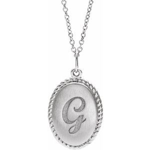 Engravable Oval Rope 16-18" Necklace or Pendant 88069