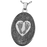 Oval Fingerprint & Babyfeet within Heart Pendant