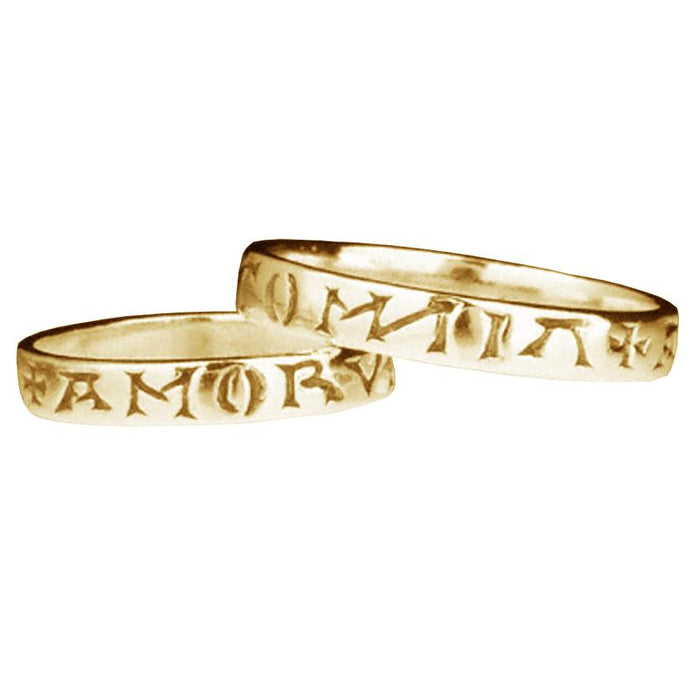 Latin: Amor Vincit Omnia - Virgil Ring - Gold
