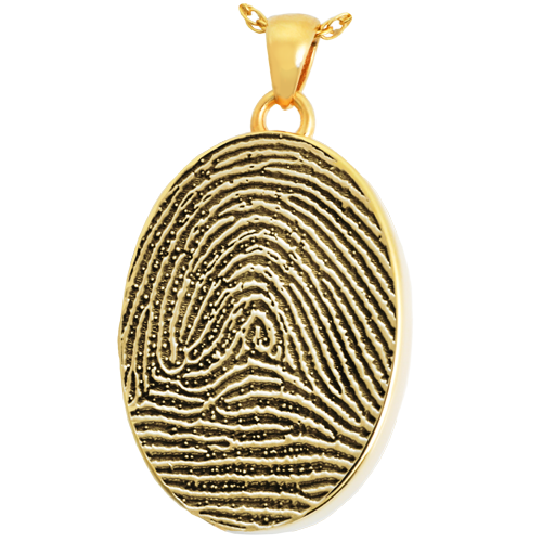 B&B Oval Fingerprint Pendant