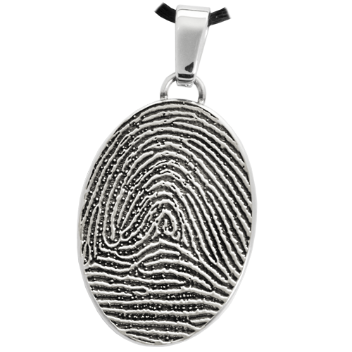 B&B Oval Fingerprint Pendant