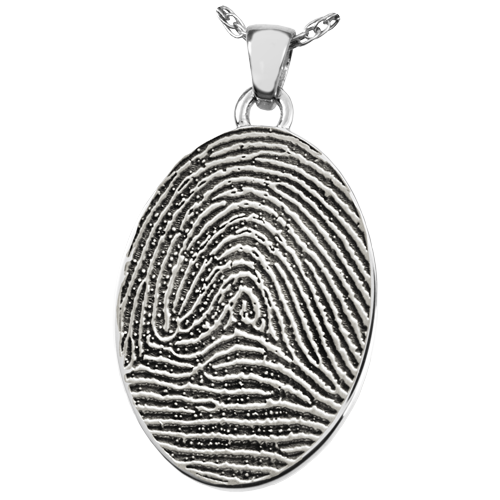 B&B Oval Fingerprint Pendant