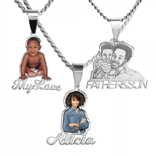 Personalized Custom Photo Outline Pendant Necklace Jewelry