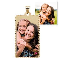 Rectangle Pendant w/ Diamond Cut Edge Photo Pendant Jewelry