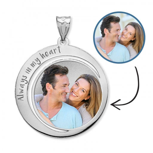 Custom Photo Engraved Round Charm or Pendant Jewelry