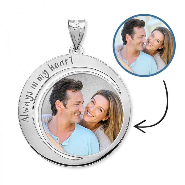 Custom Photo Engraved Round Charm or Pendant Jewelry