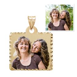 Square w/ Diamond Cut Edge Photo Pendant Jewelry