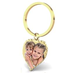 Heart Photo Engraved Key Chain Jewelry