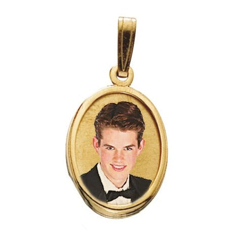 Petite Oval w/ Bezel Frame Photo Pendant Jewelry