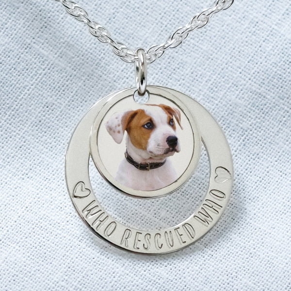 Personalized Photo Engraved Pet Swivel Pendant Jewelry