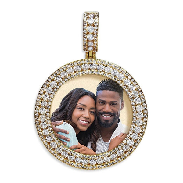 Photo Engraved Medium Cubic Zirconia Pendant Jewelry