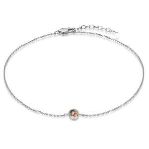 Photo Engraved Anklet w/ Box Chain & Lobster Claw Jewelry