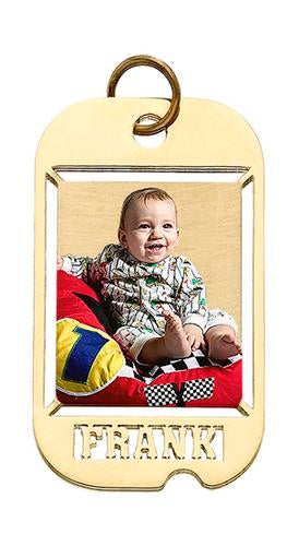 Dog Tag w/ Name Cut Photo Pendant Jewelry